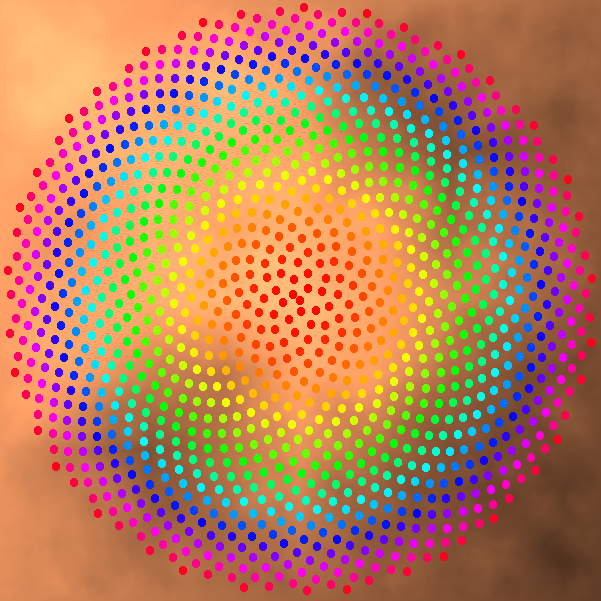 C++ Bitmap Library Phyllotaxis Spirals - By Arash Partow